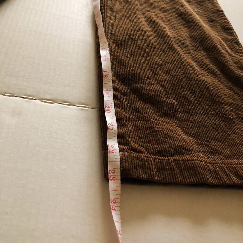 Tgla Corduroy Wide Leg Pants Belted Size XS W26 Paper bag Brown 4 Pockets - Picture 14 of 16